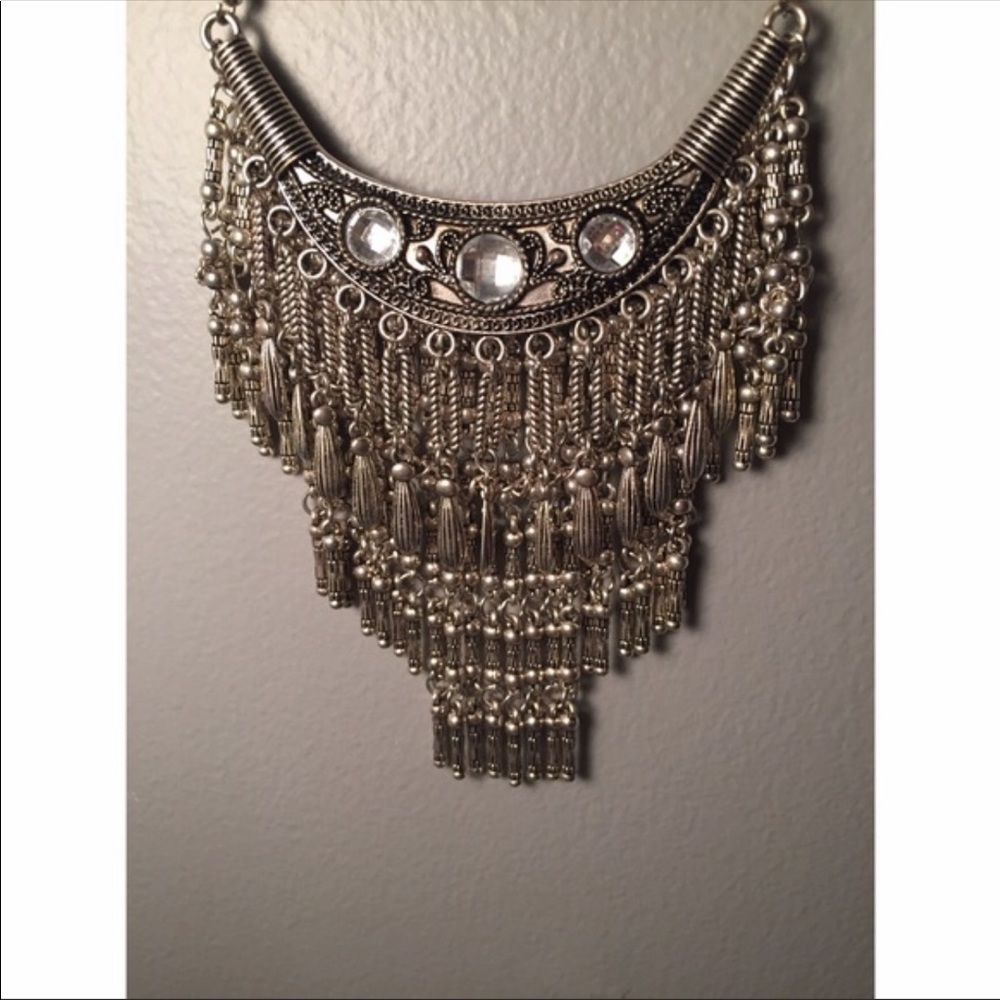 Silver statement necklace
